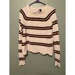 Love By Design Black And Yellow Crew Neck Sweater Size Medium